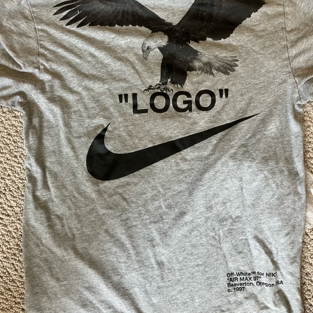 Off white Nike colab. Brand new. Fits very well for size small. 4 College money
